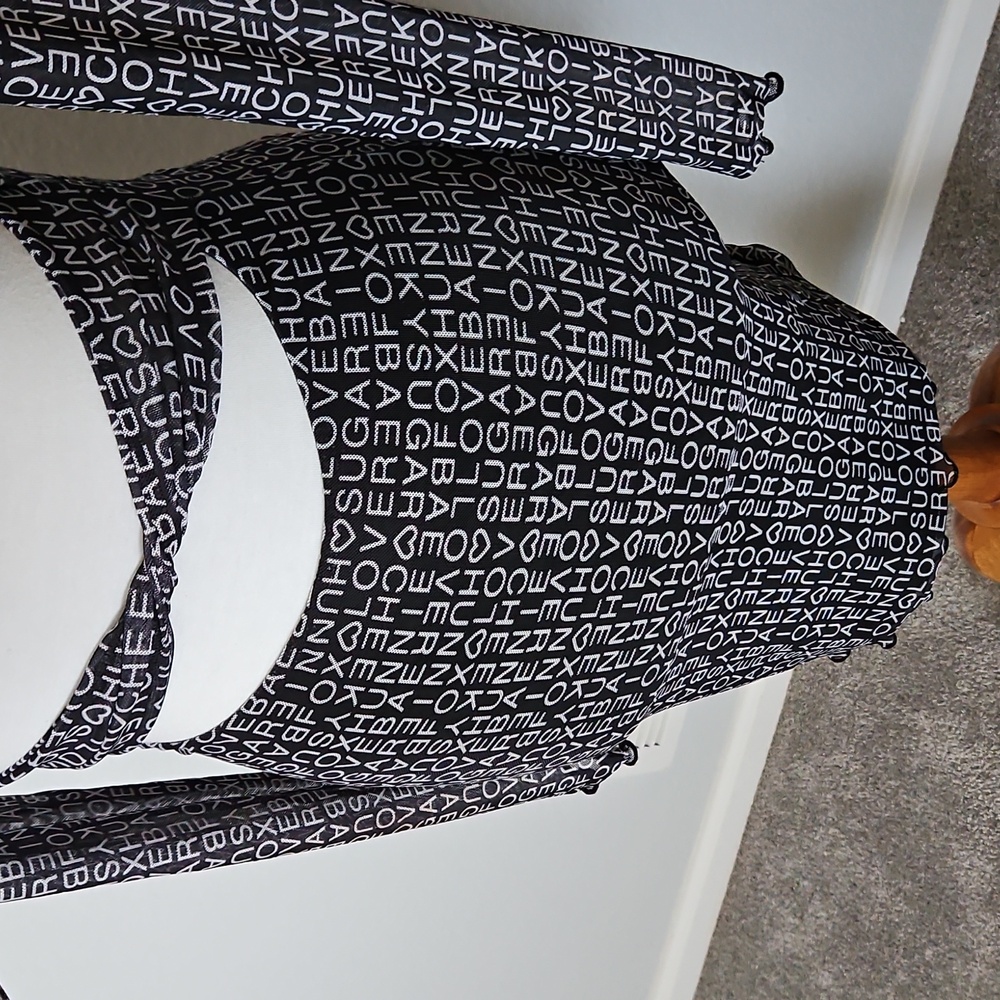 Princess Polly Text Me Mini Dress 2 Black White Patterned Slim Fit Sheer Mesh - Picture 4 of 16